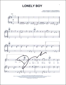 Dan Auerbach The Black Keys Signed Autograph Lonely Boy Sheet Music - El Camino - Picture 1 of 4