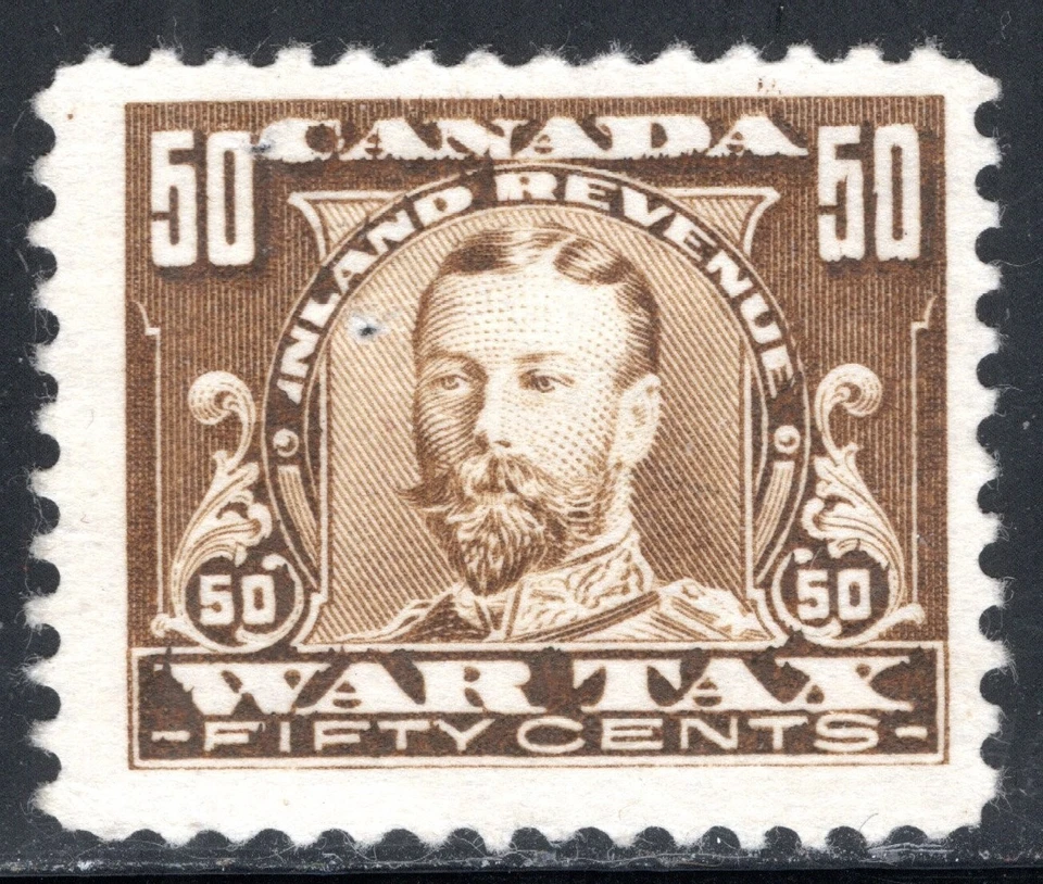 Canada Stamp Van Dam #FWT16, 50c, War Tax, Brown, MNG, CV$35.00 - Image 1 of 1