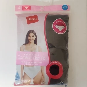Hanes Comfort Flex Fit hochgeschnittene Höschen Farbe schwarz Größe 9/2XL 4 Paar - Bild 1 von 4