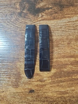 Cartier Watch 18/17.5mm OEM Blue Alligator Leather Deployment Strap KD67FN81-S06 - Image 1 of 4