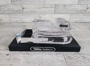 Vintage Hofbauer Tonka Bulldozer Crystal Glass Model 7" W. Germany Paperweight  - Picture 1 of 13