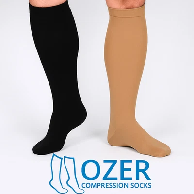20-30mmHg OZER ™️ Compression Socks Stockings Medical Knee High Unisex S-6XL - Image 1 of 4