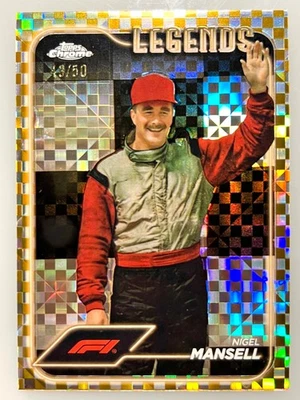 2024 Topps Chrome Fromula 1 F1 Nigel Mansell Gold Checkered /50 Legends #194 - Image 1 of 2