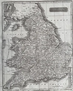 Mapa antiguo de 1830; Inglaterra y Gales por Neele - Imagen 1 de 2