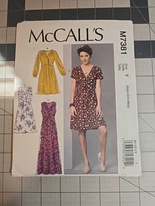7381 McCall's Sewing Pattern Size  XS-S-M,  Misses'  Dresses w/ variations  - Picture 1 of 2