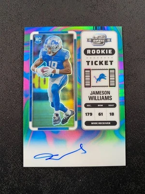 2/4 2022 Contenders Optic Jameson Williams Rookie Ticket Auto C579 - Image 1 of 3