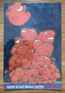 Póster laminado More Is Not Always Better vintage Hippos Argus 1975 14" X 21" - Imagen 1 de 8