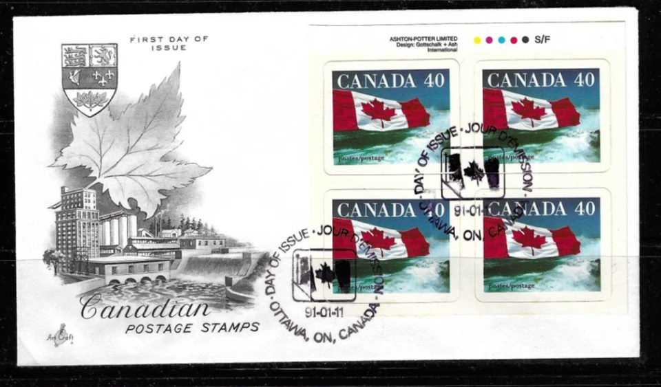 Canada SC # 1193 Canadian Flag FDC .  Artcraft Cover - Image 1 of 1