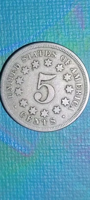 1867 5 Cents Nickel  Piece 29 Million Minted Struck Shield No Rays   - Image 1 of 4