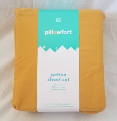 Juego completo de sábanas Pillowfort 220 TC 100 % algodón liso puesta de sol 4 piezas Nuevo en paquete Foto 1 de 4