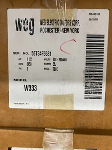 Weg W333 1 1/2PS 3 Phasen Elektromotor - Bild 1 von 3