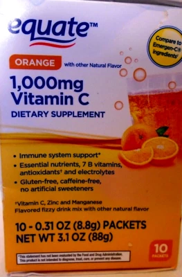 SUPLEMENTO ALIMENTICIO ADECUADO DE VITAMINA C DE 1.000 MG - 10 PAQUETES Foto 1 de 2
