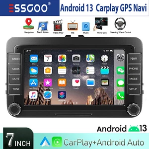2 Doppio DIN Autoradio Android 13 Carplay Navi Per VW GOLF 5 6 Polo 6R Caddy T5 - Foto 1 di 15