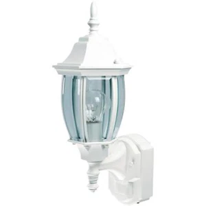 Hampton Bay Outdoor Sconce White Farmhouse 180Degree Motion Sensor Wallmount - Picture 1 of 7