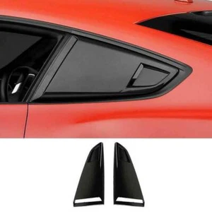 For Ford Mustang 2015-2021 Gloss Black Side Vent Window Scoop Louver Decor Cover - Picture 1 of 6