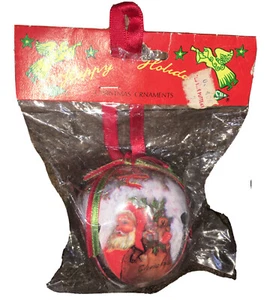 Vintage Holiday Christmas Santa Bell Ornament ~ NEW - Picture 1 of 8