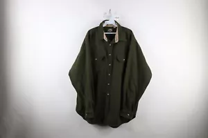 Vtg 90s Cabelas Mens 2XLT Faded Heavyweight Whip Cord Collared Button Shirt USA - Picture 1 of 9