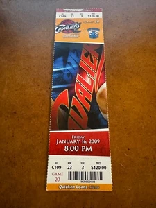 2009 Cleveland Cavaliers Hornets Full Basketball Ticket LeBron Double Double - Bild 1 von 2