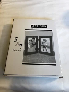 Malden International Designs Black Wood 5x7 Double Vertical Frame - Picture 1 of 2