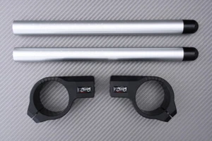 Paar Silber-Schwarz Stummellenker Standard 53 mm DUCATI 749 2003 -2007 - Picture 1 of 10