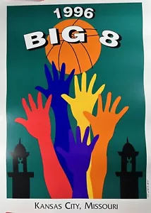 Póster artístico Big Eight 1996 torneo de baloncesto Kansas City campeones del estado de Iowa - Imagen 1 de 4