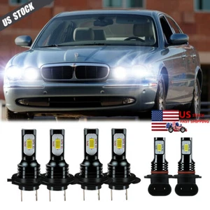 For Jaguar XJ8 1998-2003 Combo 6x LED Headlight High/Low + Fog Light Bulbs Kit - Picture 1 of 12