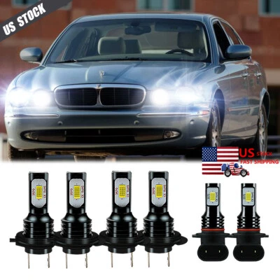 For Jaguar XJ8 1998-2003 Combo 6x LED Headlight High/Low + Fog Light Bulbs Kit - Image 1 of 4