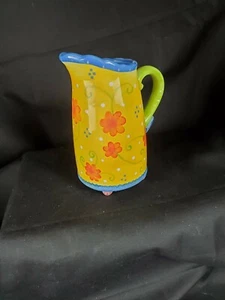 Pitcher 6" Ceramic . Kimberly Hodges Cupcakes & Cartwheels.. Chipping on handle - Picture 1 of 6