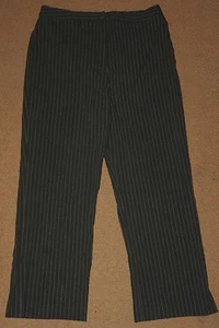 Womens MERONA Pin-Stripe Black PANTS Size 12 Slacks Office Career Occasion - Picture 1 of 2
