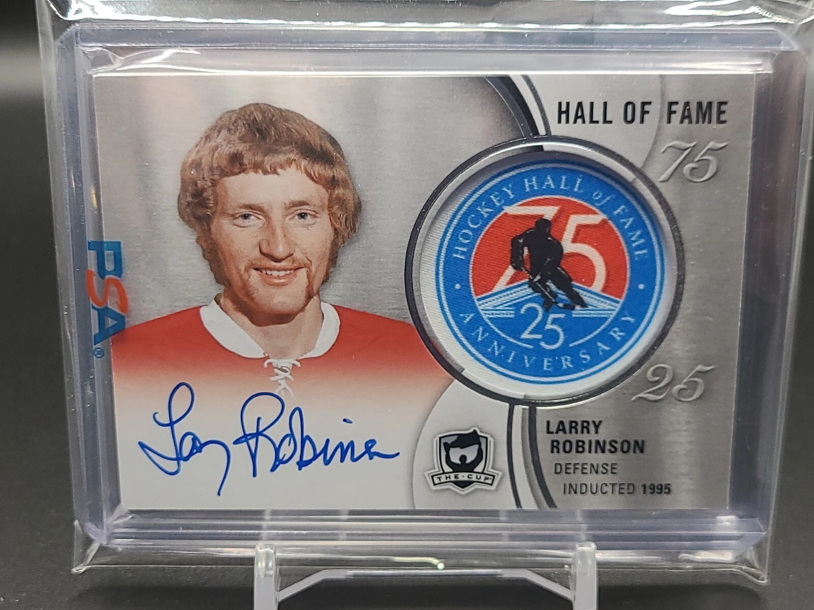 2018-19 UD The Cup Hall Of Fame Auto Patch  Larry Robinson Montreal Canadiens