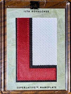 2010 ITG SUPERLATIVE NAMEPLATE ILYA KOVALCHUK JERSEY LETTER "L" PATCH #ED 1/1 - Picture 1 of 2