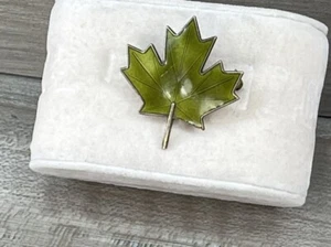 Vintage signierte HROAR PRYDZ Norwegen Sterlingsilber Emaille Herbst Ahornblatt Anstecknadel - Bild 1 von 4