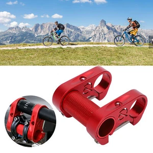 (Red)Bicycle Double Stem Riser 25.4MM Folding Bike Aluminium Alloy Adjust CH - Picture 1 of 16