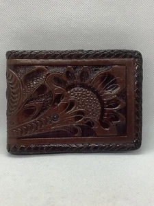 Vintage Gaitan Hand Tooled Leather Mexican Cowboy Wallet Brown Mexico Unisex New - Bild 1 von 9