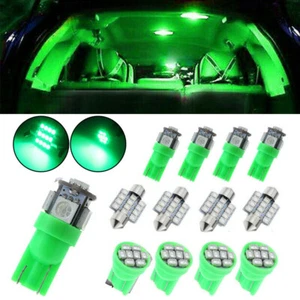 13Pcs Green Car LED Lights Package Kit For T10 Dome License Plate Lamp Bulbs  - Picture 1 of 12