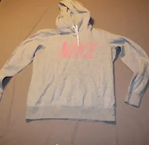 Nike Youth Lg Girls gray Hoodie With Pink fading lettering cotton pocket - Picture 1 of 8