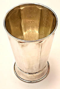 Vintage Judaica Sterling Silver Four River’s Of Eden Kiddush cup Israel 50's