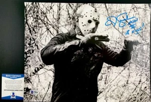 CJ Graham Signed Friday The 13th Jason Voorhees B&W 11x14 Photo BAS COA - Picture 1 of 1