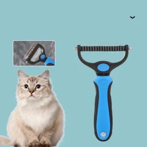 Haustier Katze Hund Haar Fell Schuppen Trimmer Pflege Entfilzen Rechen Kamm Bürste Werkzeug - Bild 1 von 3