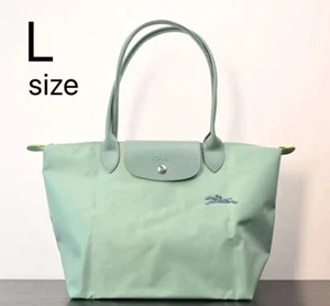 Longchamp Le Pliage Shoulder Tote Bag L Light Emerald Green NEW - Picture 1 of 7