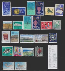 1957-1961 RYUKYU - LOT MINT NEVER HINGED, H, LH AND USED STAMPS SCT.41-199A,C25 - Picture 1 of 1