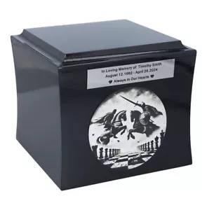 Chess urn for ashes Theme cremation urn with engraved chess Personalise urn - Picture 1 of 9