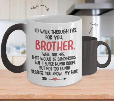 Taza de café a mi hermano regalo de cumpleaños de hermano hermana divertida taza hermano hermano Foto 1 de 4