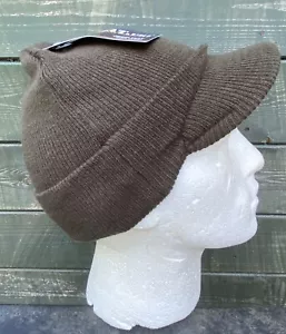 Beanie Warm Cap Peaked Olive Green KOMBAT UK, UK SELLER FREE POST - Picture 1 of 5