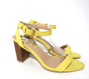 BILLINI Size 7 Womens Corn Colour Open Toe Mule Straps Block Heel Sandals - Picture 1 of 6