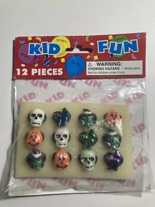 Vintage Halloween Characters Rings Kids 12 Pack Party Favors Witches Skulls NOS - Picture 1 of 5