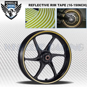 GOLD REFLECTIVE RIM TAPE WHEEL STRIPE MOTO BIKE AUTO DECAL STICKER 16 17 18 19 - Picture 1 of 7