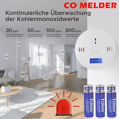 Carbon Monoxide Detector CO Detector with 10 Year CO Sensor 3x Replaceable Battery - Image 1 of 4