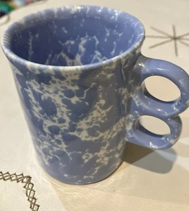 Bennington Pottery Mug Cup Morning Glory Blue Agate Trigger Handle 1340 Unused - Picture 1 of 5