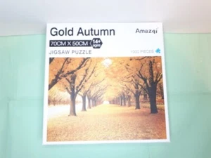 Amazqi Gold Autumn Jigsaw Puzzle 1000 Piece 70cm x 50cm Complete With Poster VGC - Photo 1/11